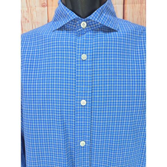 Polo Ralph Lauren Mens Blue Plaid Long Sleeve Shirt Medium - Picture 3 of 7